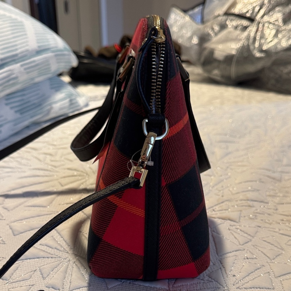 Kate Spade Red and Black Checkered Satchel - Picture 2 of 8
